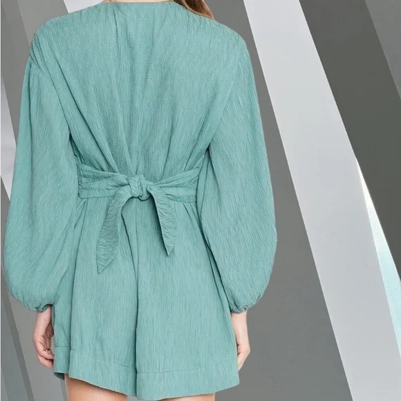 green emerald velvet dress The Long-Sleeve Utility Mini Dress main image 0